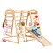 Indoor Jungle Gym Wooden Toddler Playground with Ladder Swing Slide and Climbing Wall